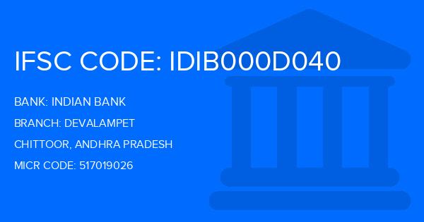 Indian Bank Devalampet Branch IFSC Code