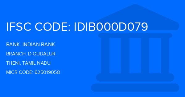 Indian Bank D Gudalur Branch IFSC Code