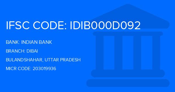 Indian Bank Dibai Branch IFSC Code