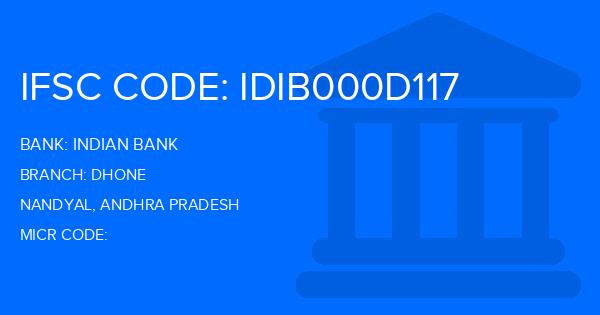 Indian Bank Dhone Branch IFSC Code