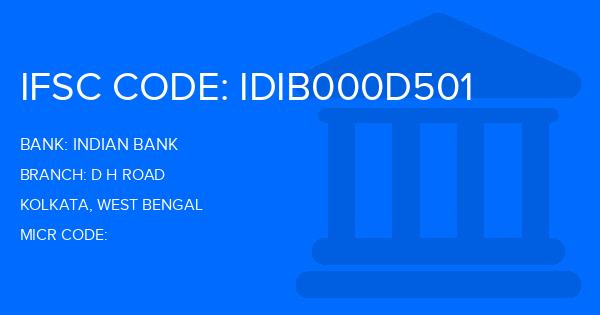 Indian Bank D H Road Branch IFSC Code