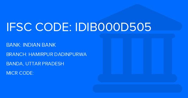 Indian Bank Hamirpur Dadinpurwa Branch IFSC Code