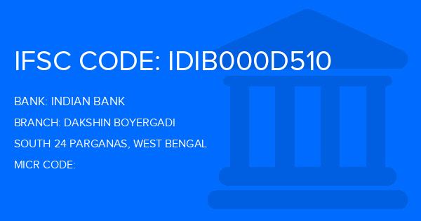 Indian Bank Dakshin Boyergadi Branch IFSC Code