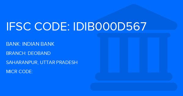 Indian Bank Deoband Branch IFSC Code