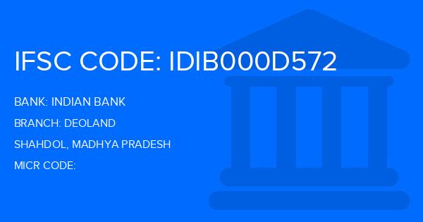 Indian Bank Deoland Branch IFSC Code