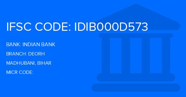 Indian Bank Deorh Branch IFSC Code