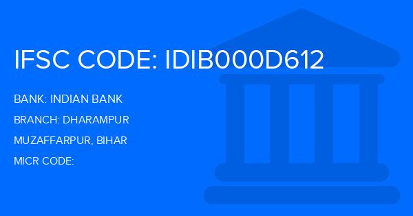Indian Bank Dharampur Branch IFSC Code