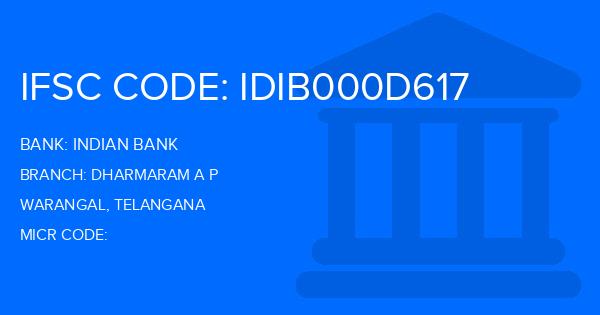 Indian Bank Dharmaram A P Branch IFSC Code