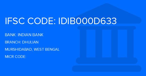 Indian Bank Dhulian Branch IFSC Code