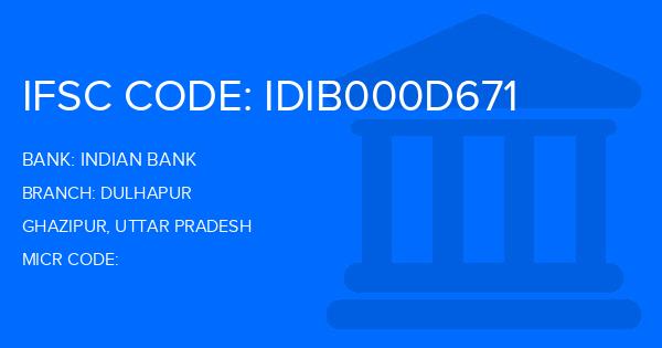 Indian Bank Dulhapur Branch IFSC Code