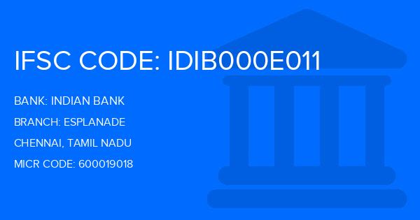 Indian Bank Esplanade Branch IFSC Code