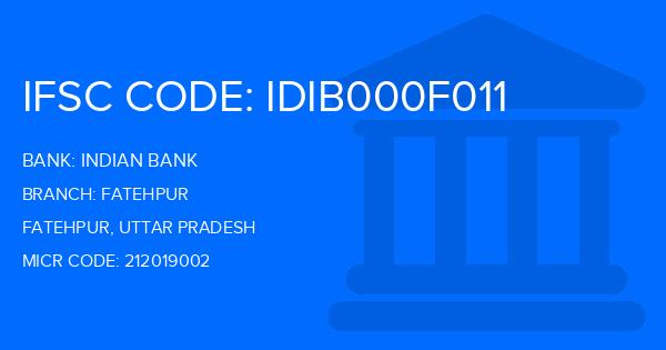 Indian Bank Fatehpur Branch IFSC Code