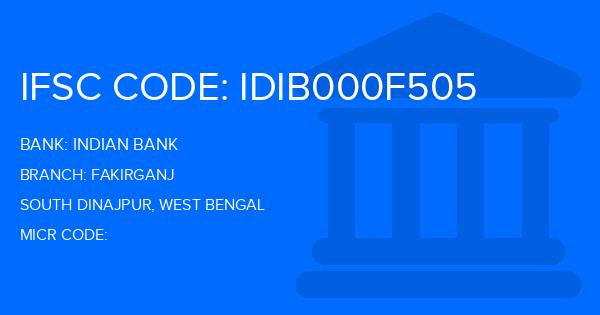 Indian Bank Fakirganj Branch IFSC Code