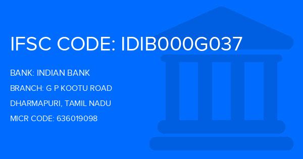 Indian Bank G P Kootu Road Branch IFSC Code