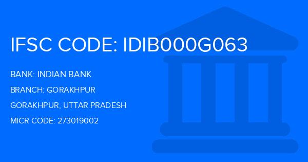Indian Bank Gorakhpur Branch IFSC Code