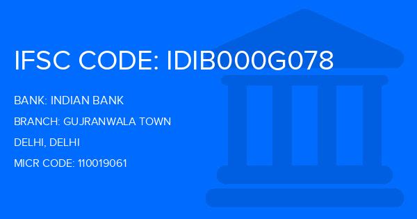 Indian Bank Gujranwala Town Branch IFSC Code