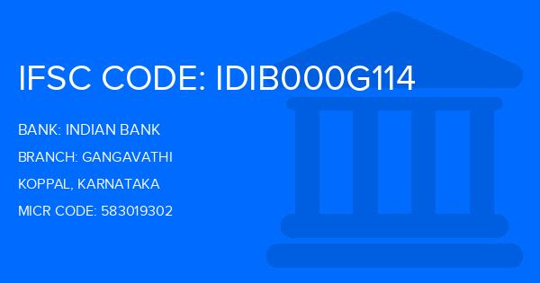 Indian Bank Gangavathi Branch IFSC Code