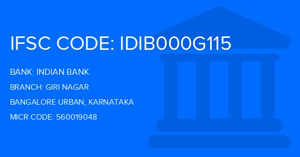 Indian Bank Giri Nagar Branch IFSC Code