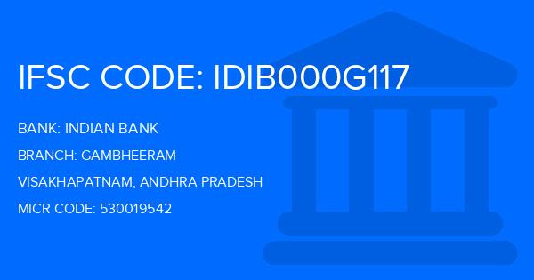 Indian Bank Gambheeram Branch IFSC Code