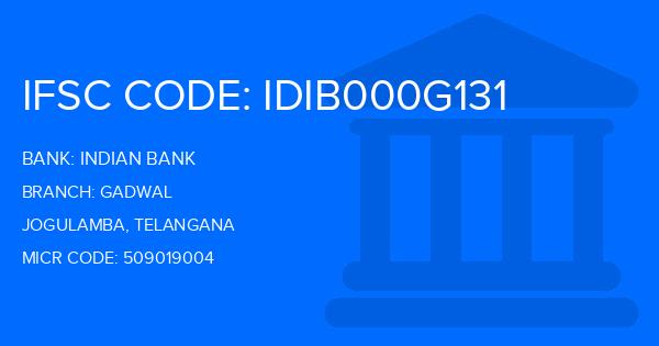 Indian Bank Gadwal Branch IFSC Code