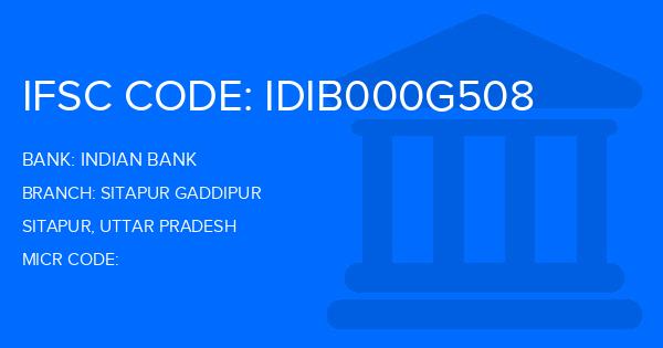 Indian Bank Sitapur Gaddipur Branch IFSC Code
