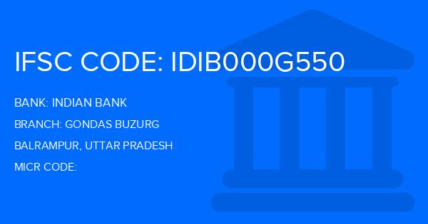 Indian Bank Gondas Buzurg Branch IFSC Code