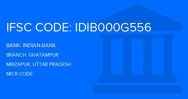 Indian Bank Ghatampur Branch IFSC Code
