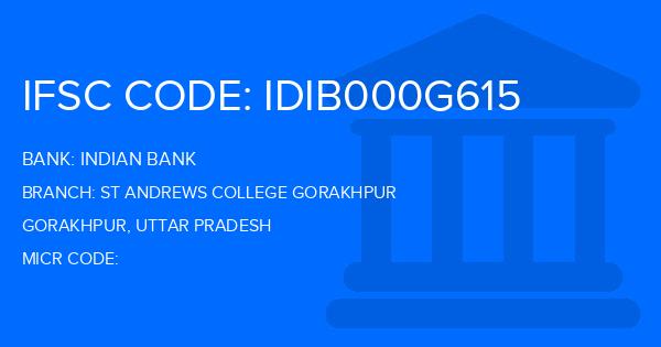 Indian Bank St Andrews College Gorakhpur Branch IFSC Code