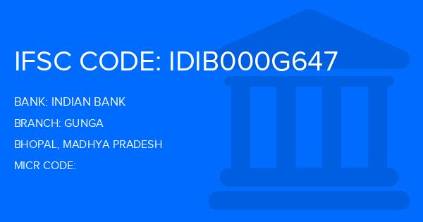 Indian Bank Gunga Branch IFSC Code