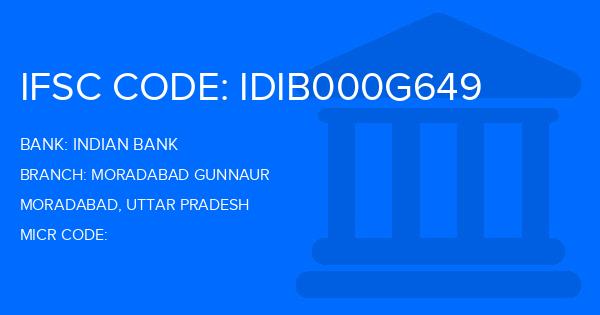 Indian Bank Moradabad Gunnaur Branch IFSC Code