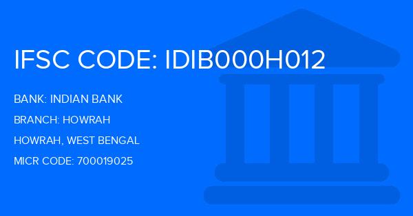 Indian Bank Howrah Branch IFSC Code