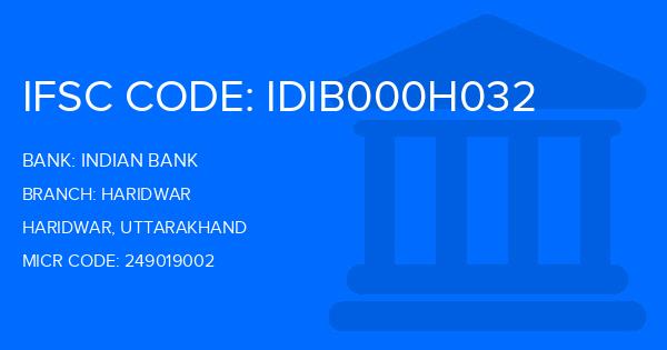 Indian Bank Haridwar Branch IFSC Code