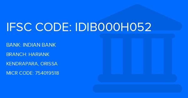 Indian Bank Hariank Branch IFSC Code