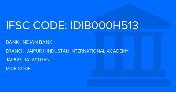 Indian Bank Jaipur Hindustan International Academy Branch IFSC Code