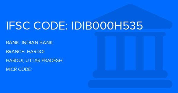 Indian Bank Hardoi Branch IFSC Code