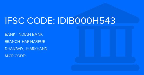 Indian Bank Hariharpur Branch IFSC Code