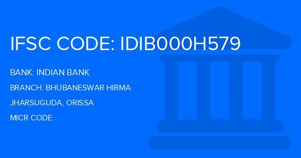 Indian Bank Bhubaneswar Hirma Branch IFSC Code