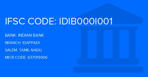 Indian Bank Idappadi Branch IFSC Code
