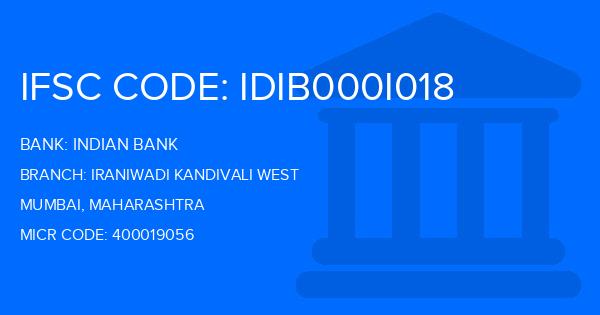 Indian Bank Iraniwadi Kandivali West Branch IFSC Code