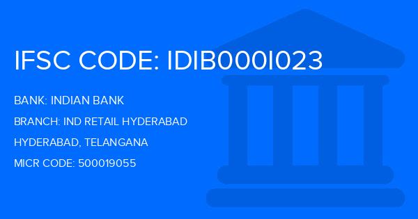 Indian Bank Ind Retail Hyderabad Branch IFSC Code