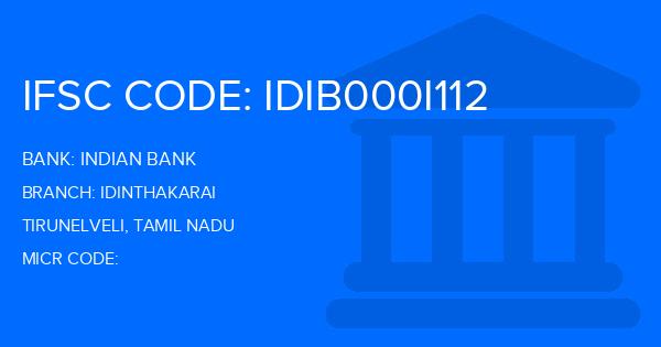 Indian Bank Idinthakarai Branch IFSC Code