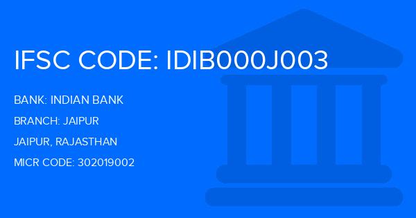 Indian Bank Jaipur Branch IFSC Code