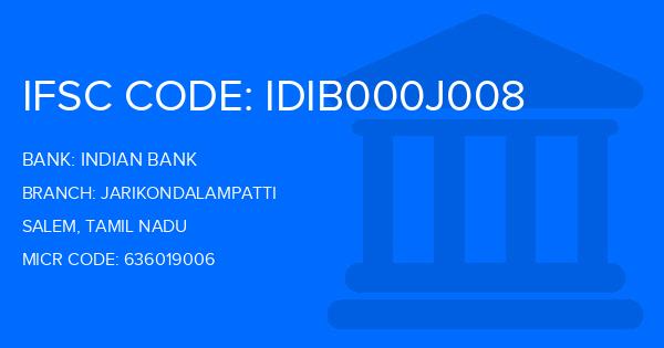 Indian Bank Jarikondalampatti Branch IFSC Code