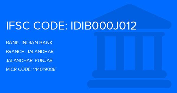 Indian Bank Jalandhar Branch IFSC Code