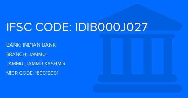 Indian Bank Jammu Branch IFSC Code