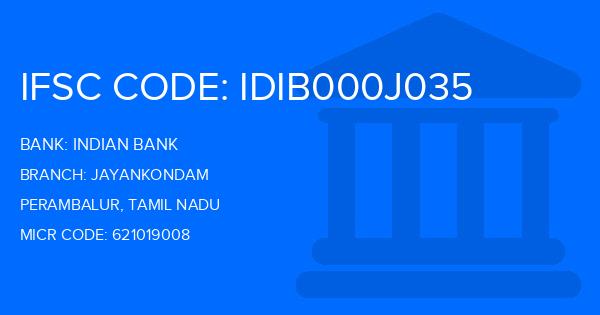 Indian Bank Jayankondam Branch IFSC Code