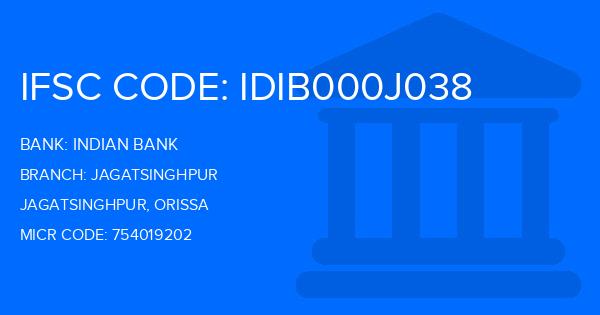Indian Bank Jagatsinghpur Branch IFSC Code