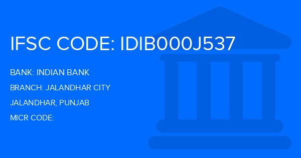 Indian Bank Jalandhar City Branch IFSC Code