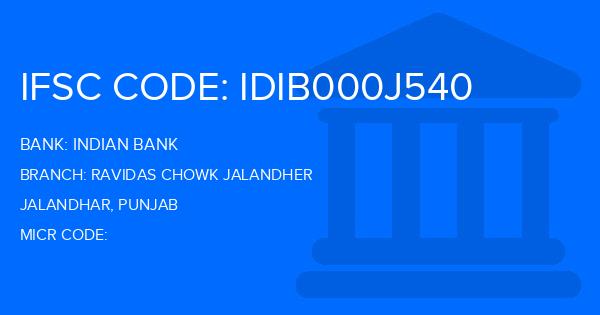 Indian Bank Ravidas Chowk Jalandher Branch IFSC Code