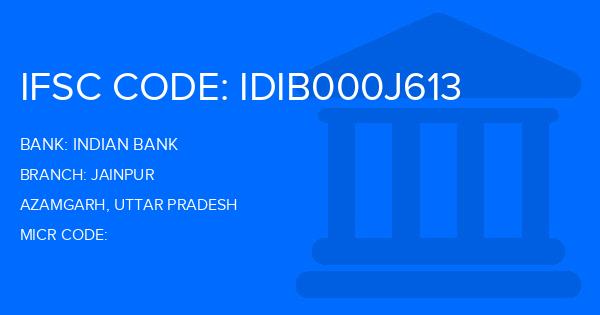 Indian Bank Jainpur Branch IFSC Code